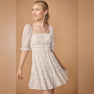 NWT Francesca’s Jaime Ditsy Floral white mini dress